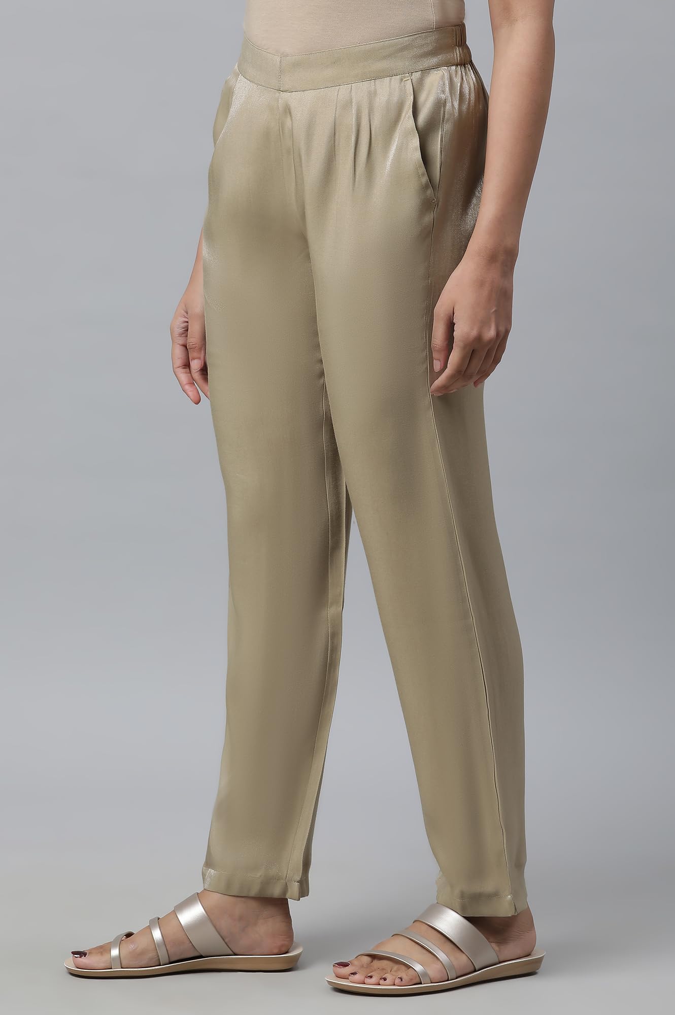 Aurelia Strechable Palazzo - Pantalones de ajuste regular para mujer, longitud hasta el tobillo, pantalones Palazzo de ajuste regular para mujer
