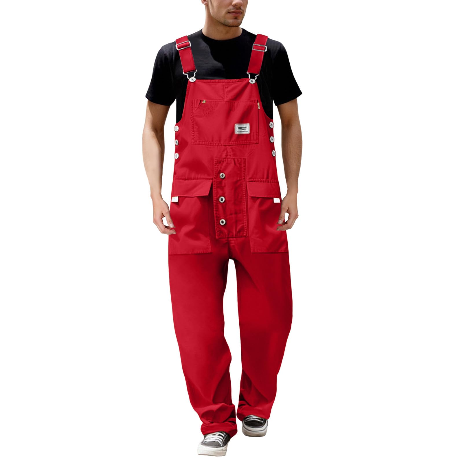 Generisch Kurze Hose Herren Cargohose mit geradem Bein vielseitiger Overall mit Taschen für Outdoor Wandern Arbeitskleidung strapazierfähig bequem für Alltag Frühling/