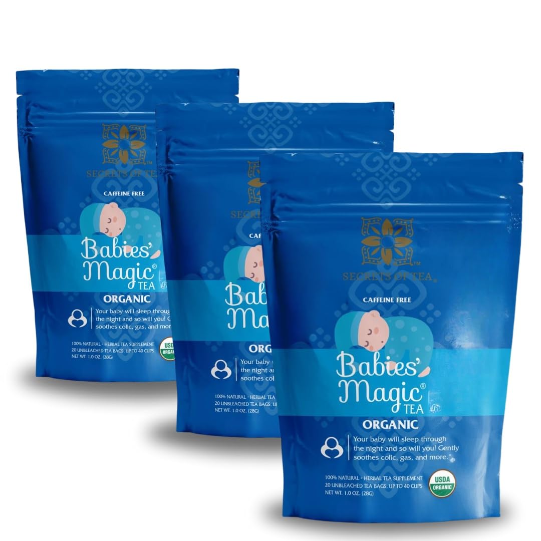 Babies' Magic Tea – Organic Herbal Blend for Baby Comfort, Supports Digestion & Soothing, 60 Count (3 Pack)