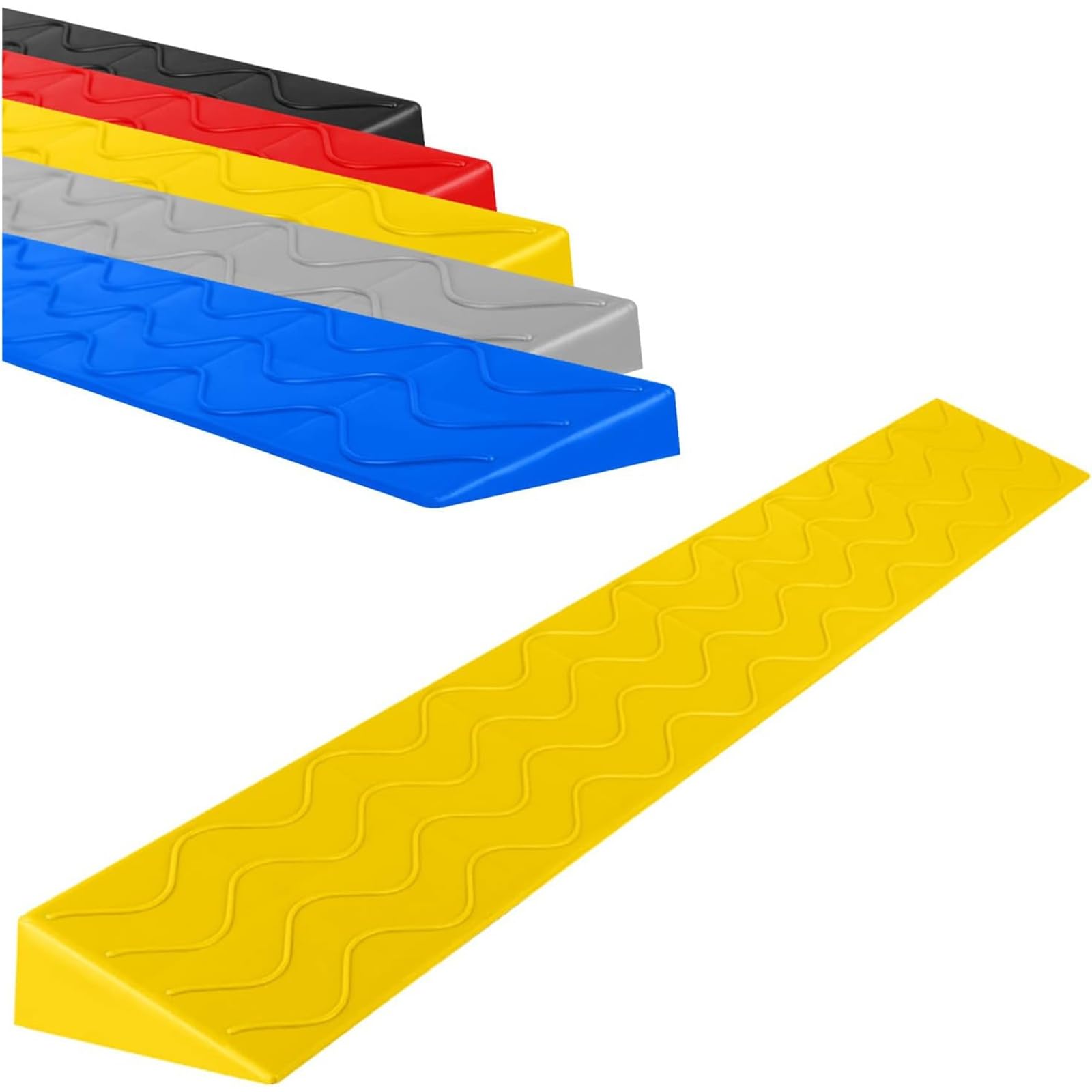 Cxlly Yellow Threshold Ramp,Wheelchair Threshold Ramp With Non-Skid And Anti-Slip Surface,Rubber Threshold Ramp For Wheelchair And Scooter,Portable Rubber Ramps For Sidewalk Lawn Mower Cars Pet Mobility (Color :