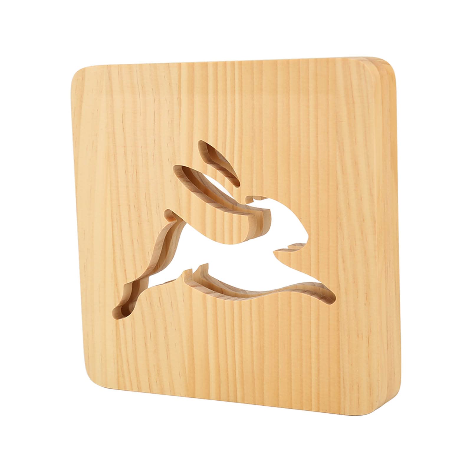 Lampka nocna LED Hollow Bunny Design Ochrona oczu 3D Drewniana lampa do sypialni, salonu, biura
