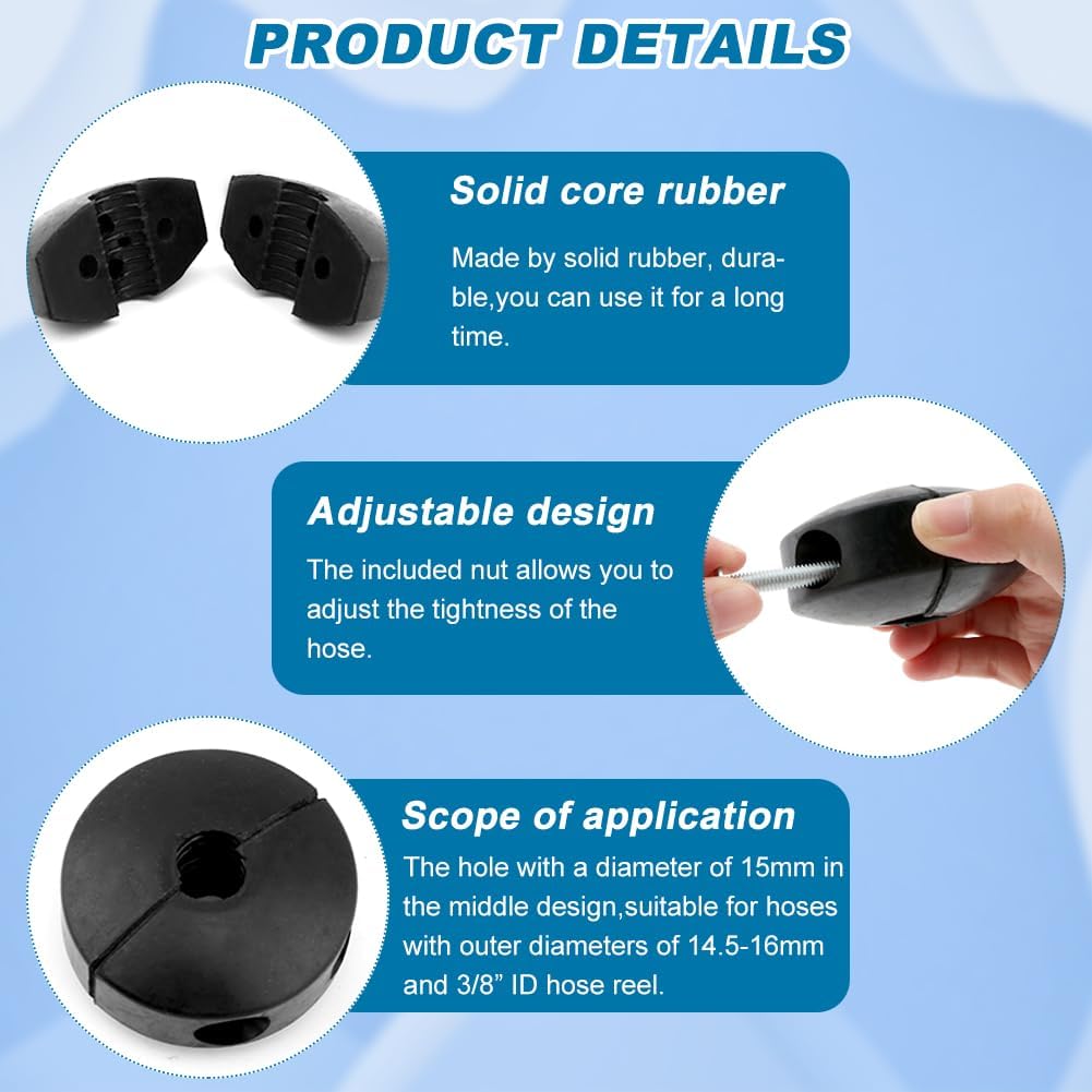 Air Hose Stopper,Adjustable Hose Bumper for 3/8" ID Spring Driven Air Hosepipe Reel for Auto Rewind Retractable Hosepipe Reel Stop(COLOR:black)