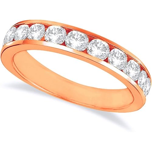 2 Carat (ctw) 14K White Gold Round Diamond Ladies Channel Set Half-Way Semi-Eternity Wedding Anniversary Stackable Ring Band Value Collection