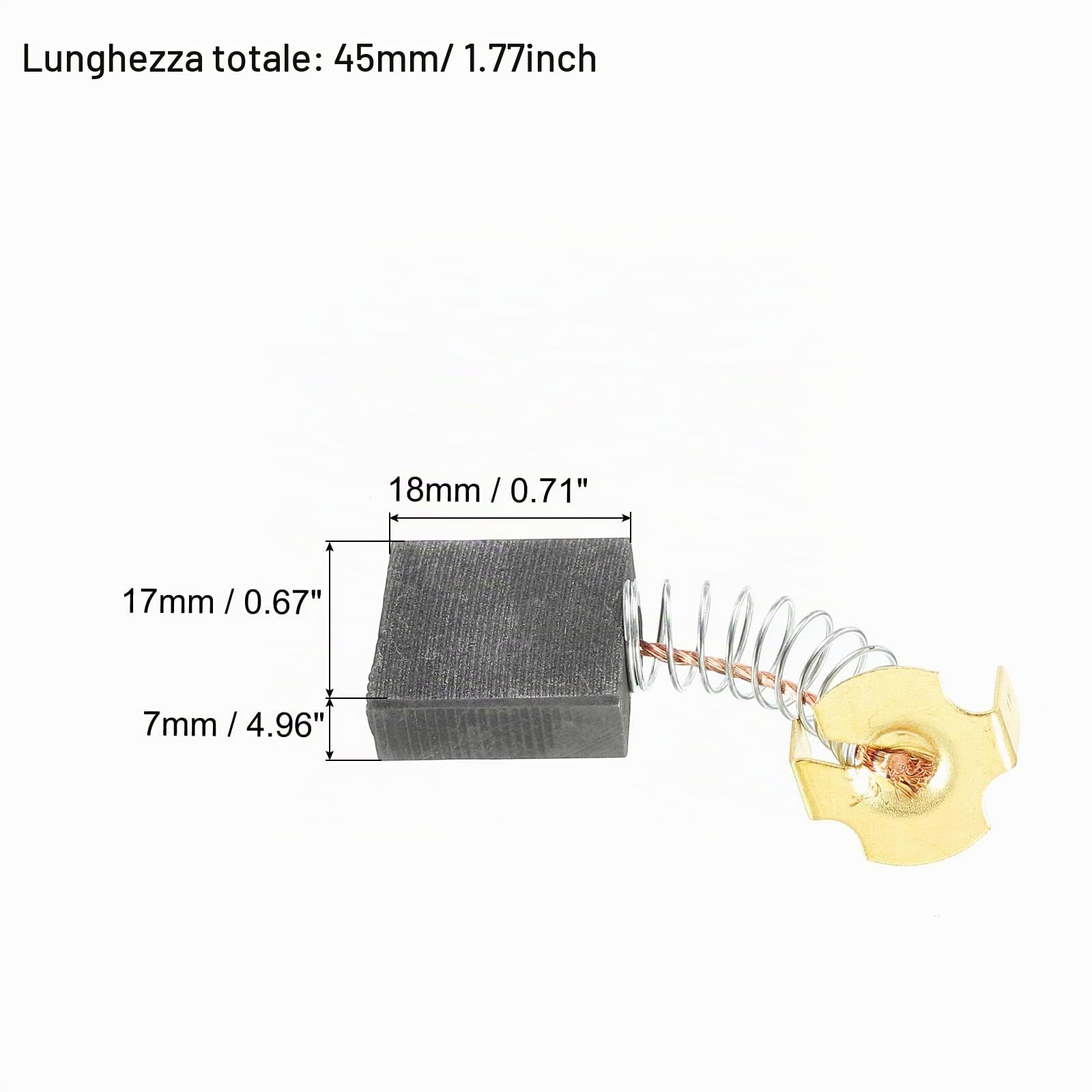 PATIKIL Carbonio Spazzole Spazzola Carbone Ricambio 18x17x7mm per Motori Elettrici Potenza Strumento Angolo Smerigliatrice Tavolo Ricambio Parte Riparazione, 4pz