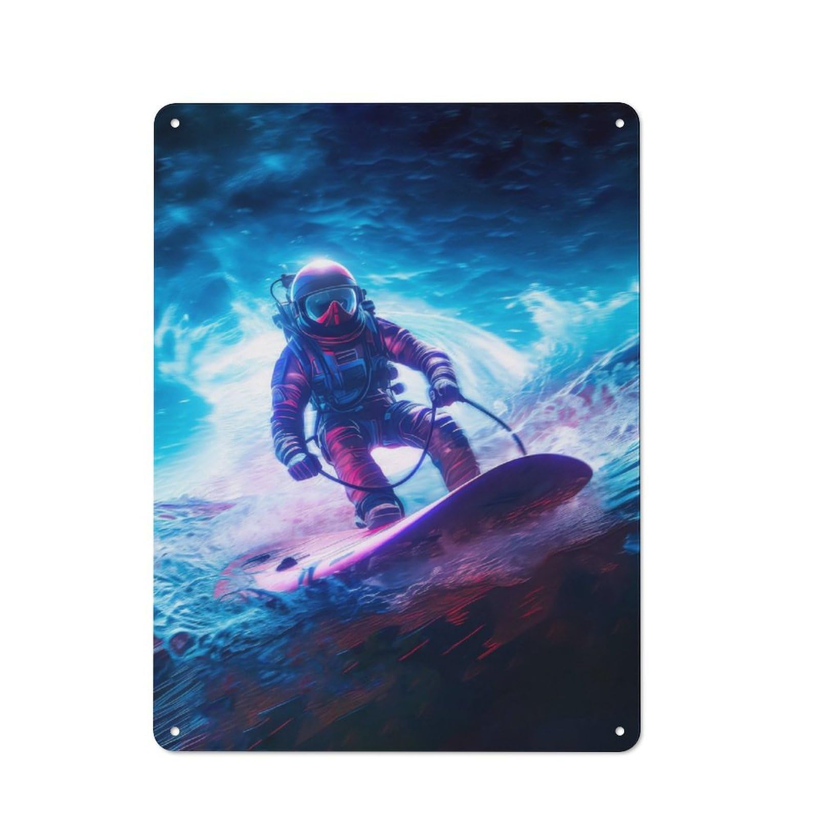 Junmoney Space Surfer Vintage Metal Sign 40X30cm For Pub Or Café, For Collectors Of Vintage Metal Wall Decor