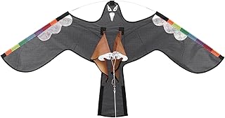 120×66cm Hawk Kite Kit Bird Scarer Flying Kite Flash Reflective Scare Scarer Device Feather Reflective Bird Hawk Kite Farm Flying Bird Hawk Flying Kite Repeller with 2m Kite String Bird Kites