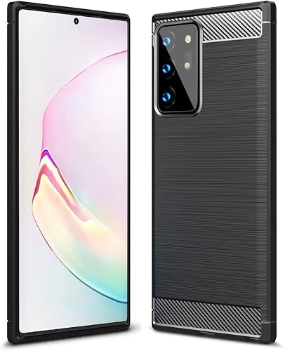 Lapinette Funda compatible con Samsung Galaxy Note 20 Ultra Carbon Fiber - Funda para teléfono celular Galaxy Note 20 Ultra protectora de silicona a