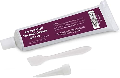 Easycargo Kit de pasta térmica de 3.53 oz, compuesto térmico de carbono de silicona blanca para todos los enfriadores, interfaz de disipador de