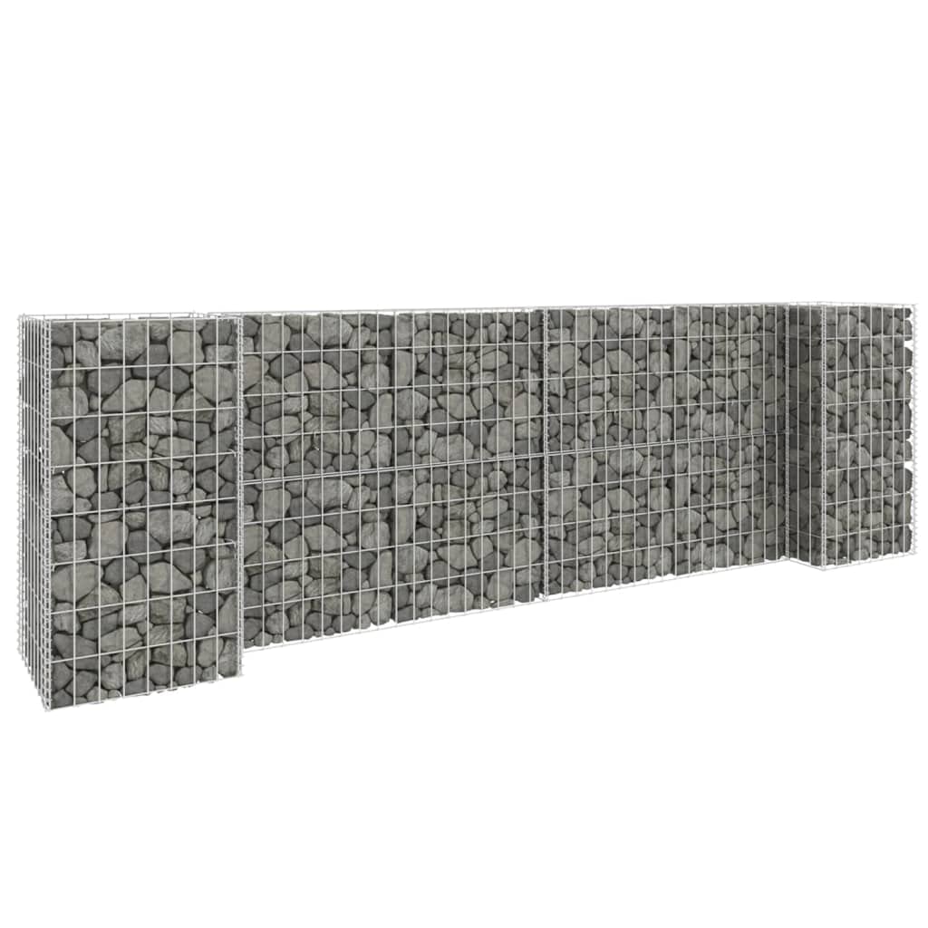 Natulvd Gabion Cages Retaining Wall for Garden, H-Shaped Gabion Planter Steel Wire, 260x40cm Gabion Basket Plant Box Outdoor for Landscape Lawn Flowers Herb - 80CM H