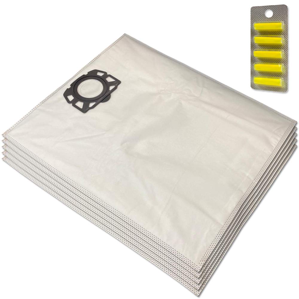 Mohmus Set 5 Air Fresheners + 5 Vacuum Cleaner Dust Bags For Kärcher Mv 4, Mv 4 Premium, Mv 5, Mv 5 Premium