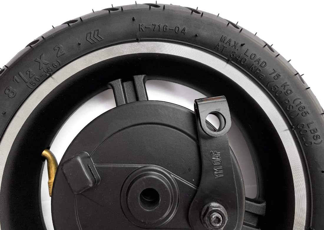 8.5 Inch Drum Brake Wheel for Electric Scooter 8 1/2 x 2 Inflated Wheel with Drum Brake and Axle Brake Cable