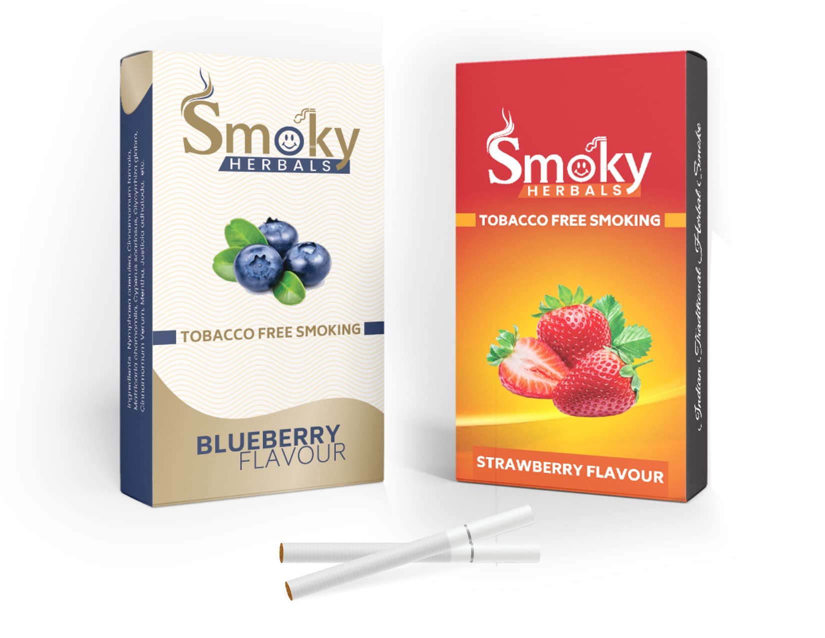 Smoky Herbals Pack of 2 Flavours 100% Tobacco & Nicotine Free Cigarette (STRAWBERRY - BLUEBERRY) - 10Sticks x 2 (B0B3F2JJLH) Amazon Price History, Amazon Price Tracker