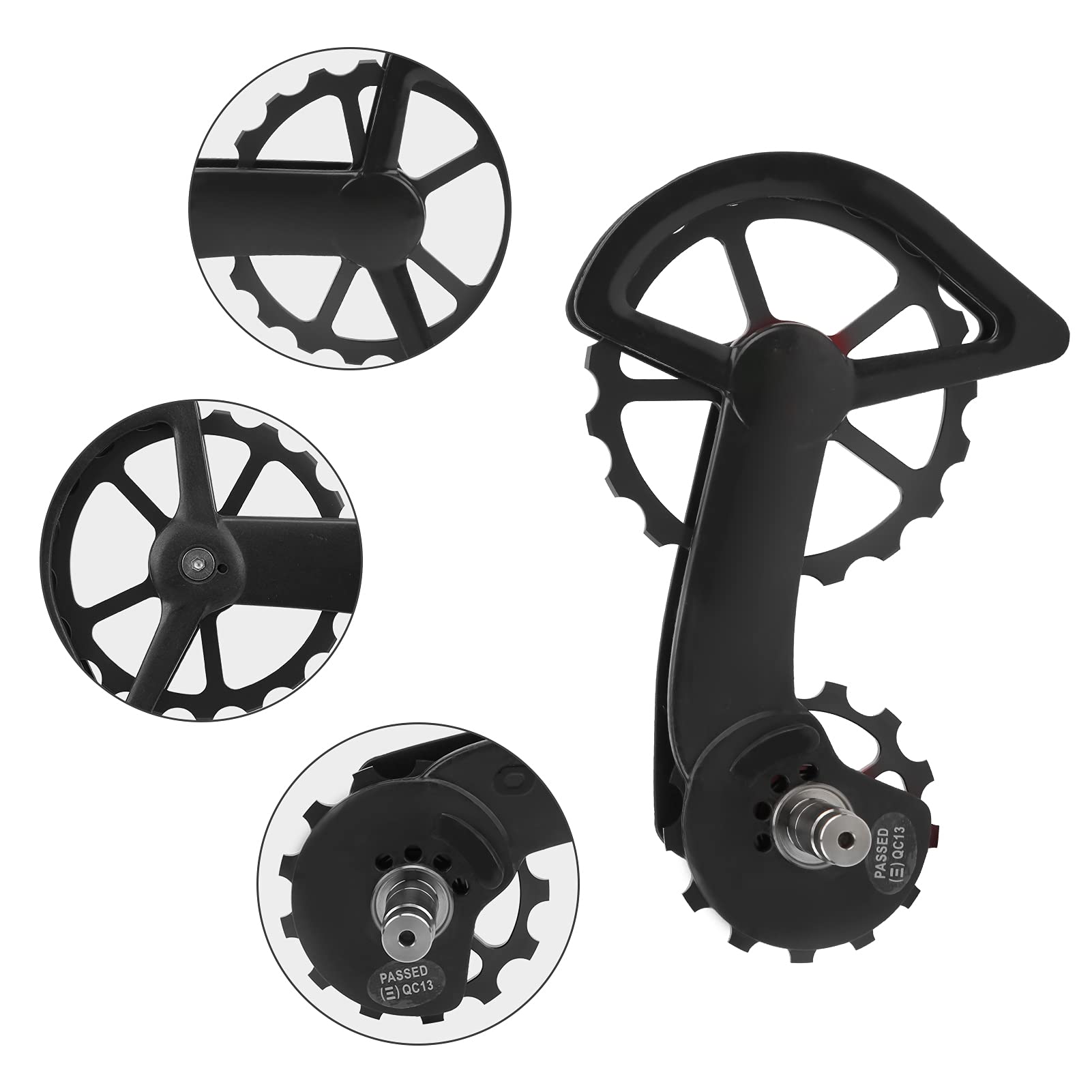 RiToEasysports Akcesoria Rowerowe, Niepowlekane Koło Prowadzące Przerzutki Tylnej ze Stopu Aluminium do Zmiany Biegów Roweru