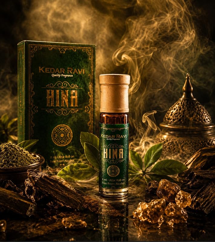 KEDAR RAVI Hina Attar Roll-On 8ml | Long Lasting Traditional Indian Perfume Oil | Alcohol Free Natural Fragrance Attar for Men & Women | Premium Herbal Aroma for Daily Wear & Special Occasions 2