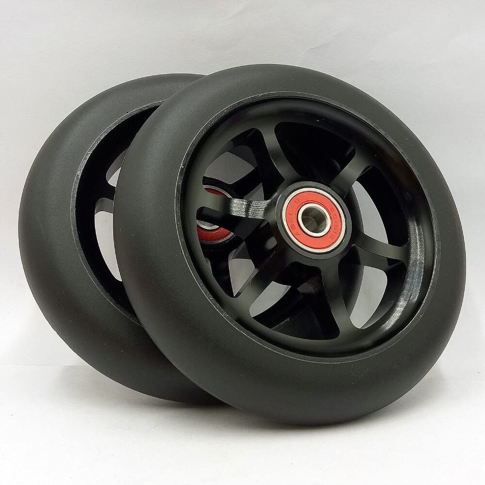 Ruote Monopattino Freestyle 2pcs 100/110/12. Ruote Scooter da 0 mm con mozzo in Lega Alta Elastica PU. With8 * 22 * 7mm Cuscinetti Skates Ruote Ruote Monopattino Elettrico