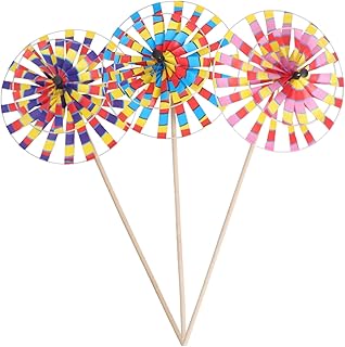 Cabilock 3pcs Bright Color Windmill Outside Toys for Kids Outdoor Decor Kids Outdoor Playset Colorful Windmill Decor Kids Pinwheel Lawn Stake Decor Outdoor Toy Pinwheel Toy Fun Festival Toy