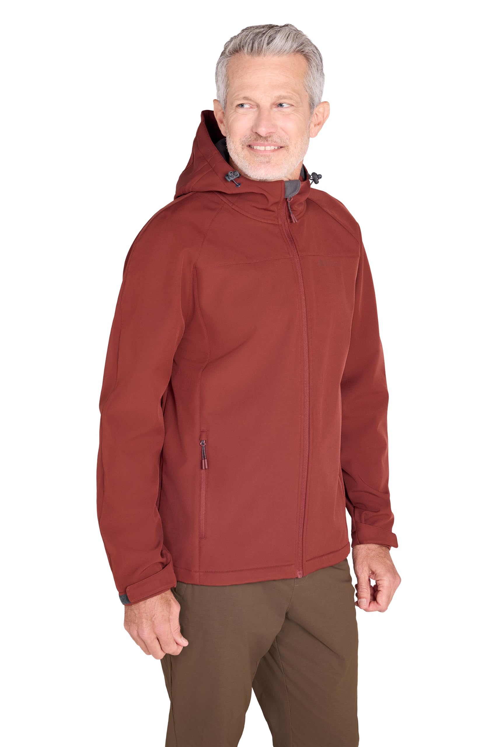 Mountain Warehouse Men's Dark Red Exodus Softshell Hooded Jacket Xl