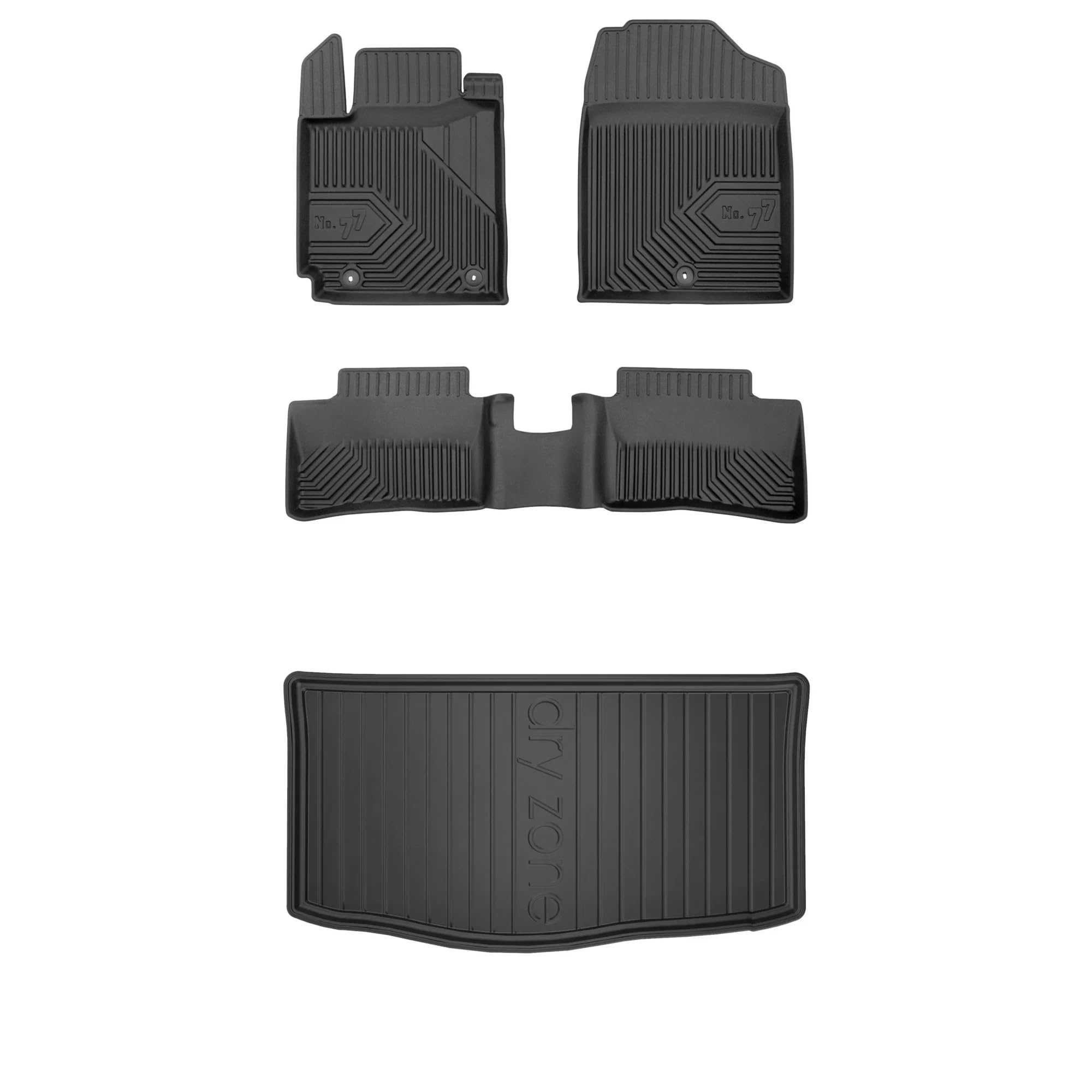SMK Kit De Tapis De Voiture Et De Tapis De Coffre En Caoutchouc Pour Kia Picanto III Depuis 2017 Améliorez Votre Confort De Voyage Avec Tapis Antidérapant Voiture 3D- Tapis