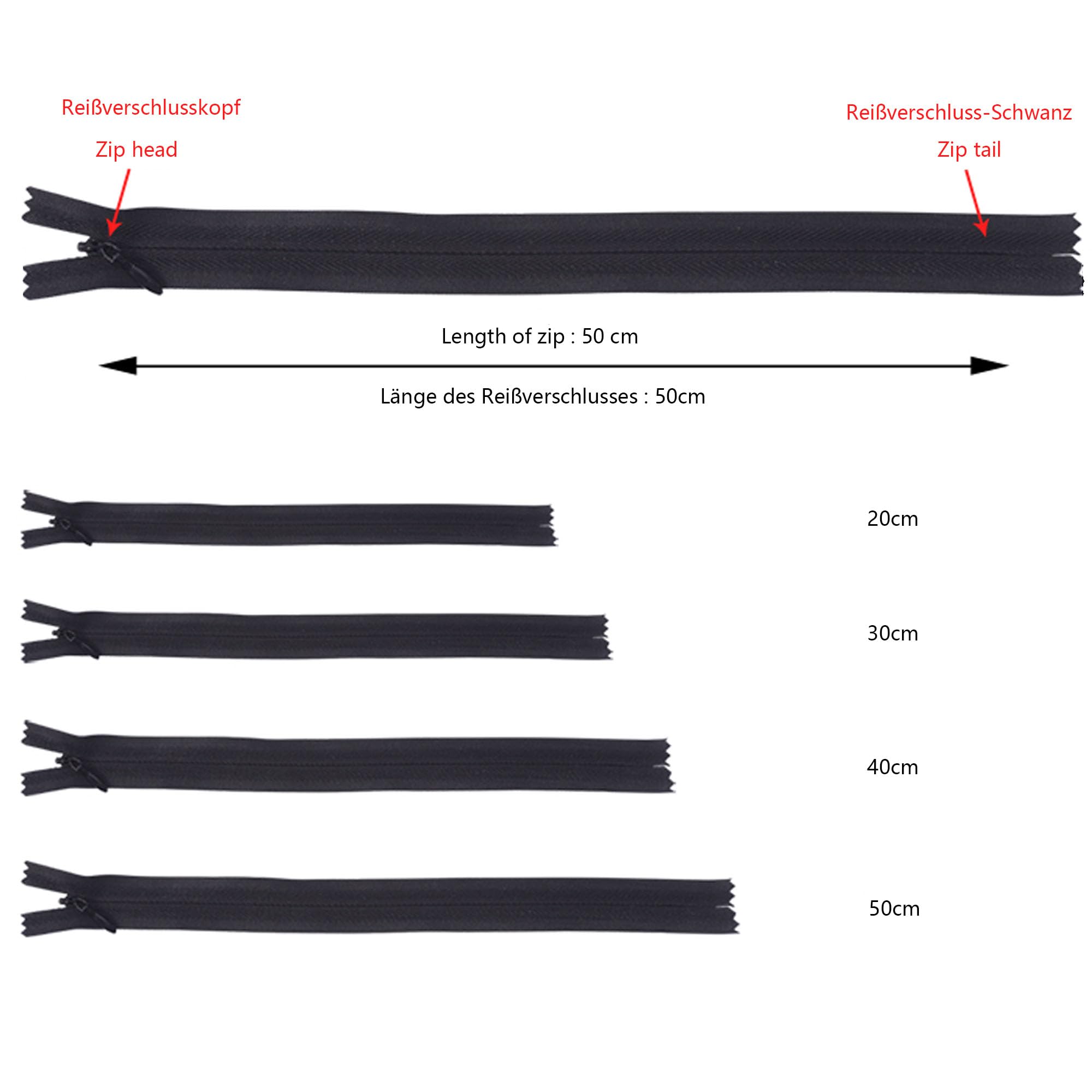 Ftiemlovde 12 Cerniere Lampo Invisibili In Nylon 3mm Nero - Lunghezza 20 Cm - Non Separabili Per Abiti, Cuscini E Borse