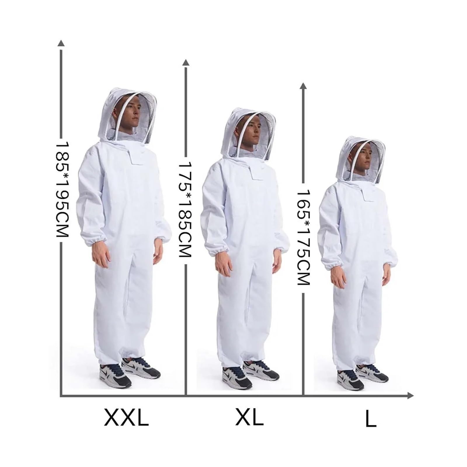Ganzkörper-Imkerkleidung Professionelle Imkerkleidung Schutz Imkeranzug Sicherheitsschleier Unisex Kinder Für den Heimwerkergebrauch(XXL with gloves)