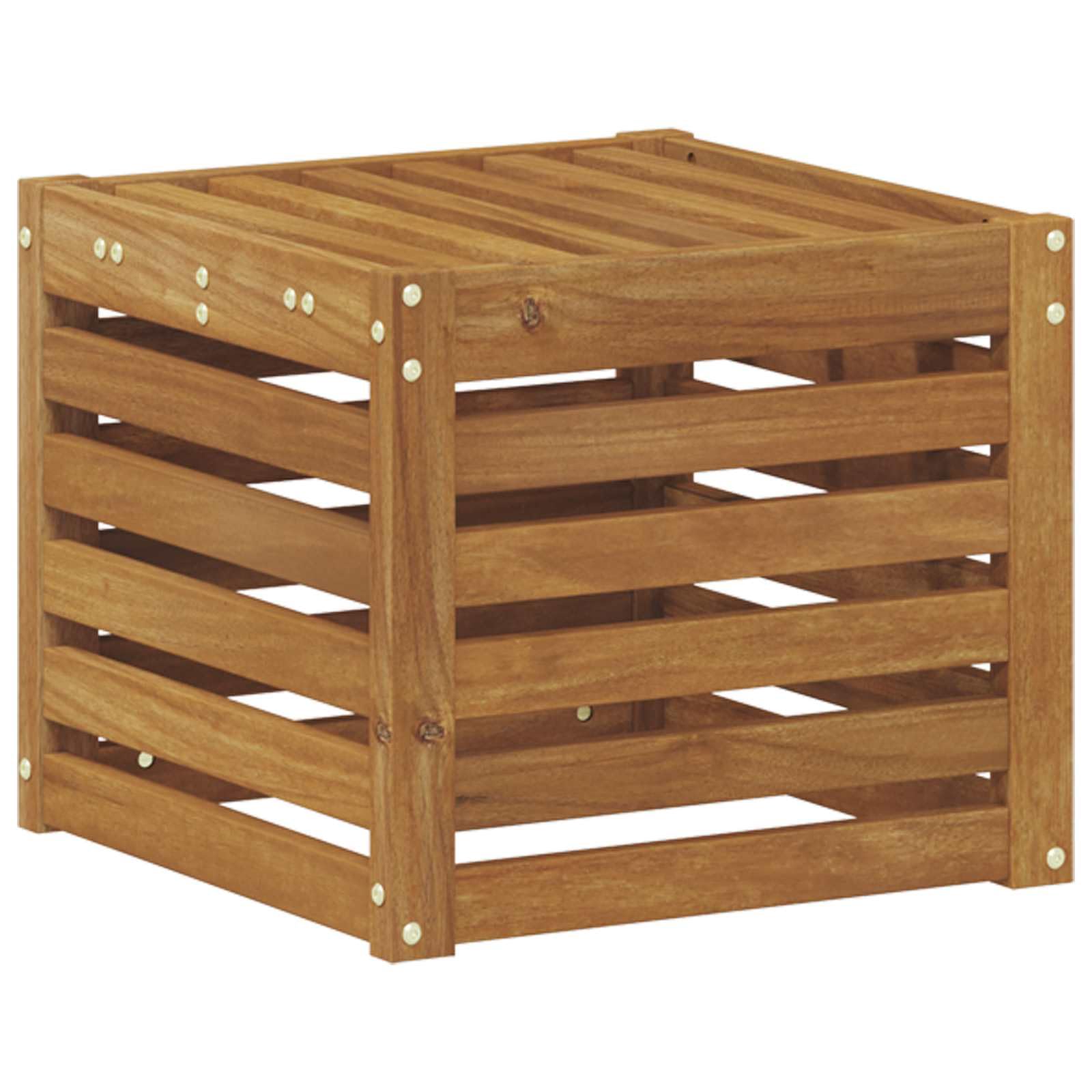 Tabouret d'extérieur en bois d'acacia massif 43x43x37 cm