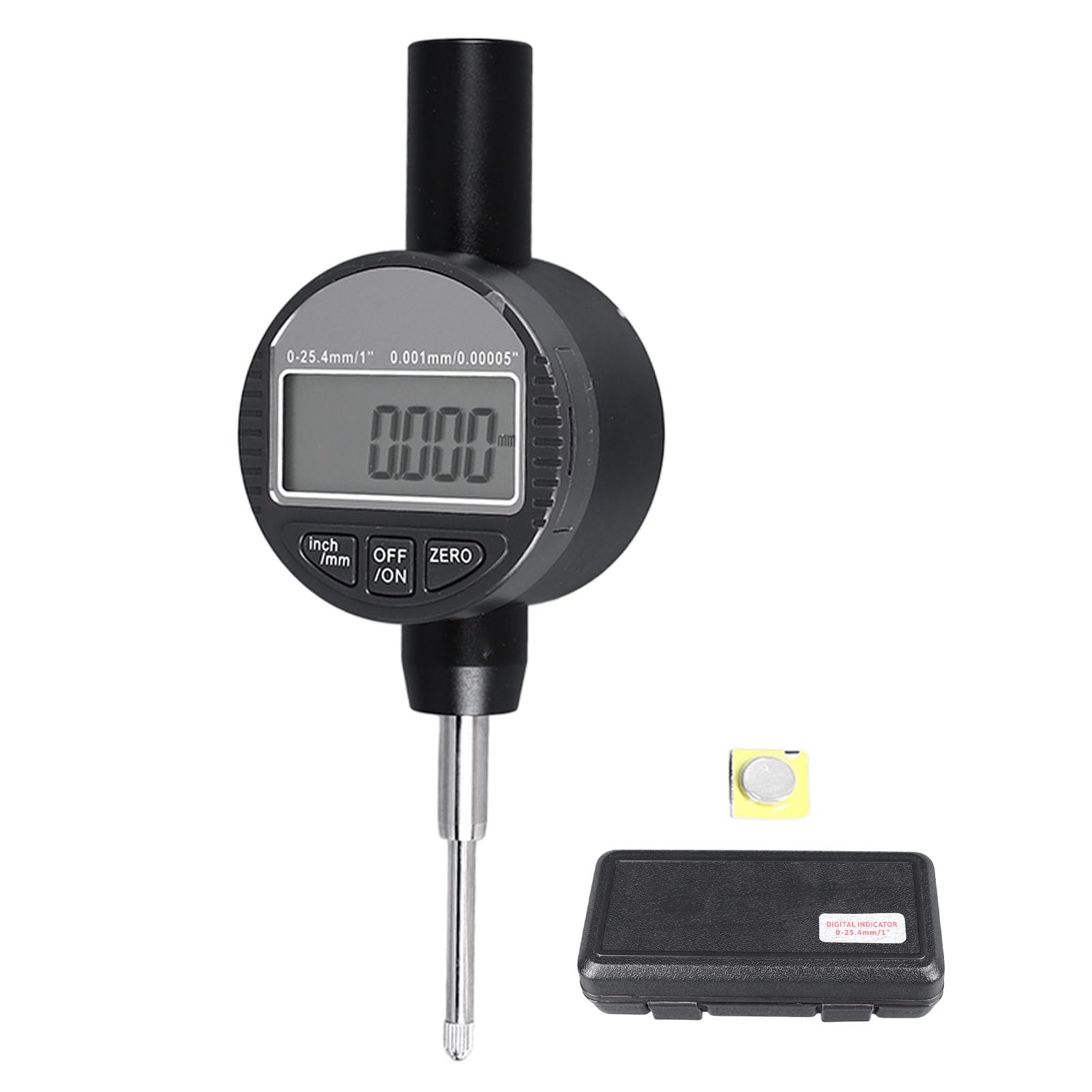 Indicador de dial digital Indicador de prueba de sonda de rango de resolución de 0,001 mm 0,25,4 mm para maquinaria Medición de laboratorio industrial Aleación de aluminio