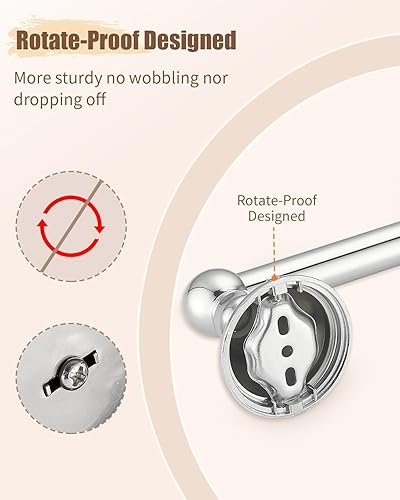 Miniatura 4 de Juego de accesorios de baño, 5 piezas de accesorios de baño, soporte de pared, incluye barra de toalla de 20 pulgadas, barra de toalla de 16