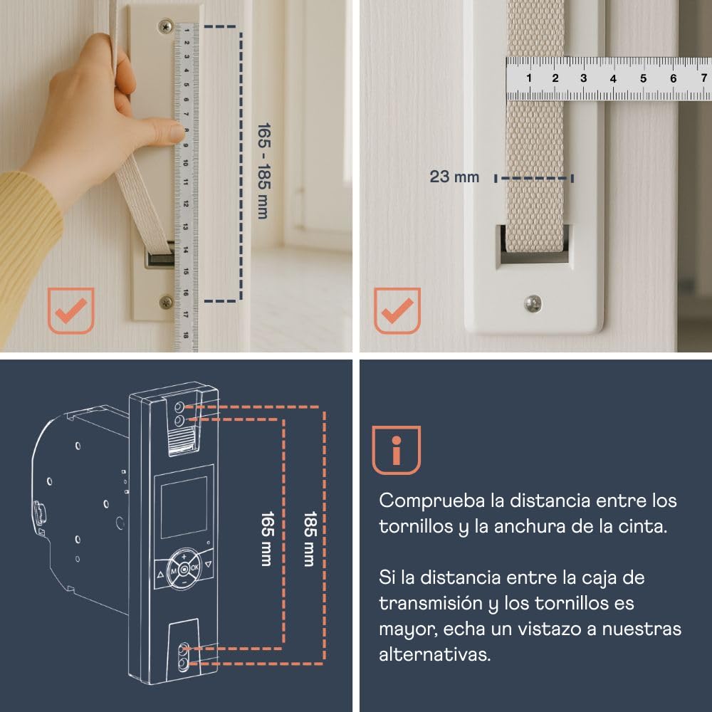 HOMEPILOT - Enrollador cinta RolloTron Premium Smart | Motor eléctrico con pantalla para control cómodo persianas. Accesorio Smart Home - ¡compatible instalaciones posteriores! Capacidad carga: 45 kg