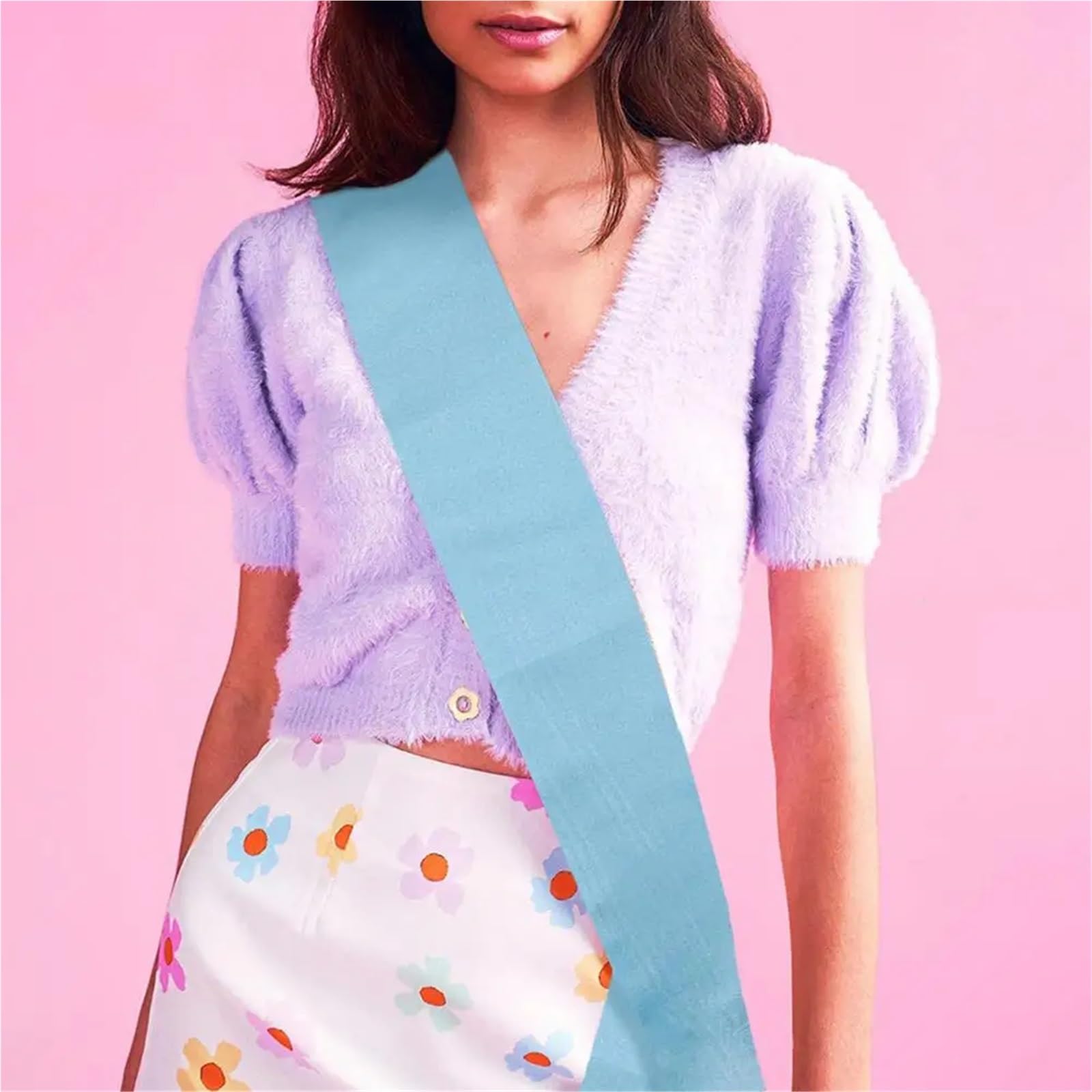 Écharpes en satin vierges, Ceinture vierge en Satin multicolore 158x9.5cm for mariage, enterrement de vie jeune fille