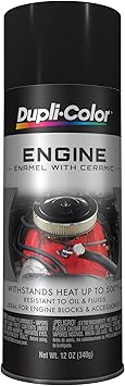 Dupli-Color DE1613 Engine Enamel Spray Paint with Ceramic - Gloss Black - 12 oz Aerosol Can