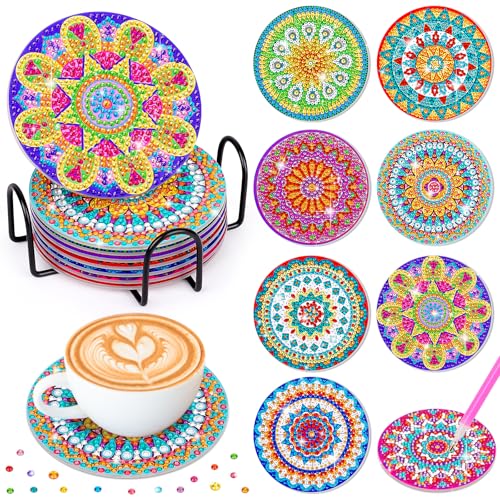 Bastelset Geschenk Kinder Mädchen 8 9 10 11 12 Jahre Untersetzer Diamond Painting Bastelset Mädchen 7 8 9 10 11 12 Jahre Diamant Geschenke für Teenager Madchen 7-12 jährige Kindergeburtstag Basteln