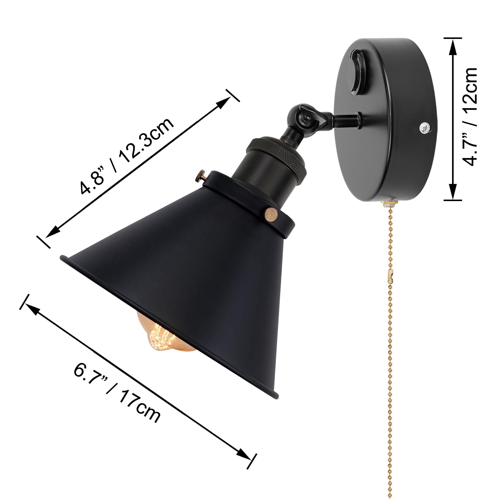 Kiven 12V LED Interior Lights with USB Port,RV Reading Lamp with Pull Chain Switch,4W Modern Wall Sconce Adjustable Warm White for RV Caravans Boats, Hard-Wired Surface Mount DZ0146