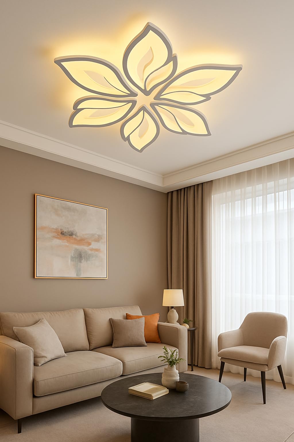 blissbells 15 Light Arc Flower Ceiling LED Chandelier Lamp - Warm White,acrylic