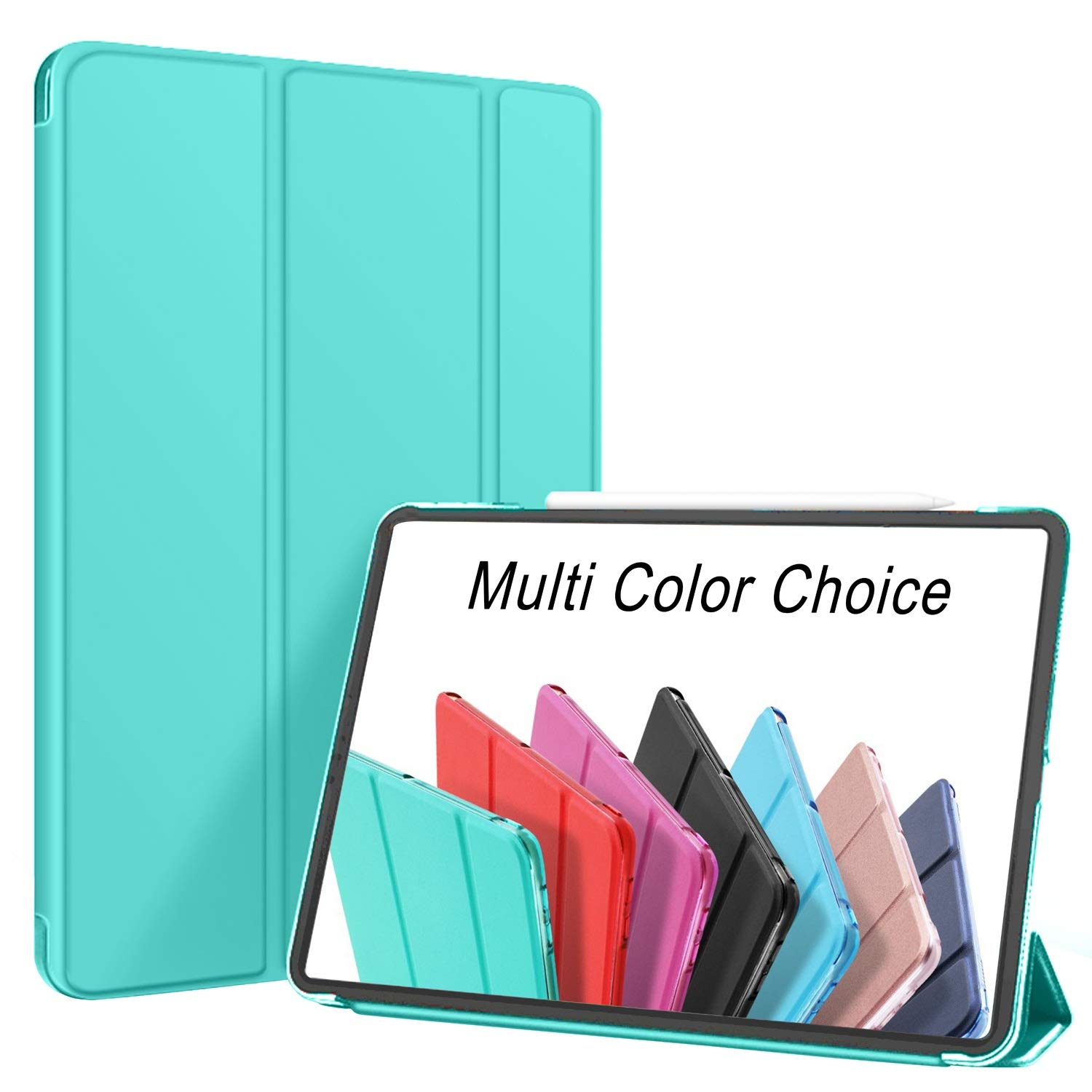 DuraSafe Cases iPad PRO 11 Inch 2nd [ PRO 11 2020 2 Gen ] A2228 A2068 A2230 A2231 MY232HN/A MXDC2HN/A MXDE2HN/A Trifold Hard Smart PC Translucent Back Cover - Green