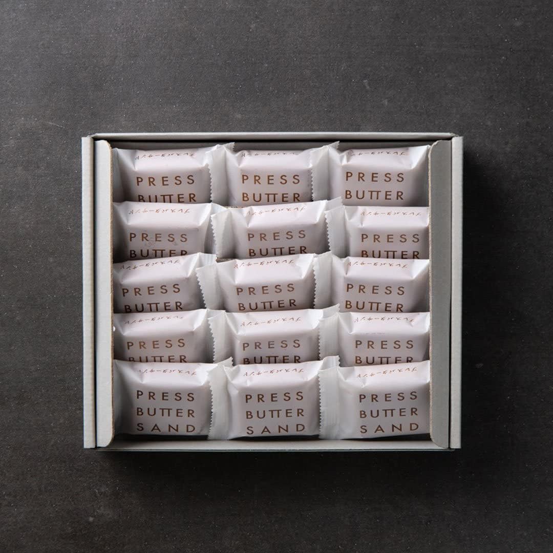 ※【公式】【ショッパー・熨斗（御中元）付き】PRESS BUTTER SAND プレスバターサンド15個入【お中元 お取り寄せ プレゼント 手土産 お菓子 スイーツ 洋菓子 焼き菓子 詰め合わせ 誕生日 個包装 おしゃれ お礼 内祝い】