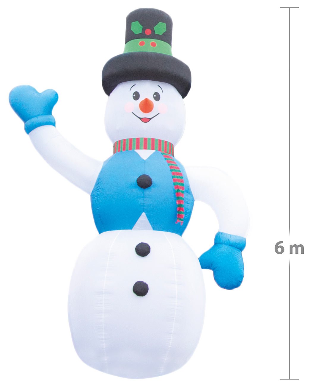 infactory Weihnachten Schneemann: Selbstaufblasender XXL-Schneemann mit LED, Versandrückläufer (Weihnachtsdeko, Figuren für draußen, XXXL)