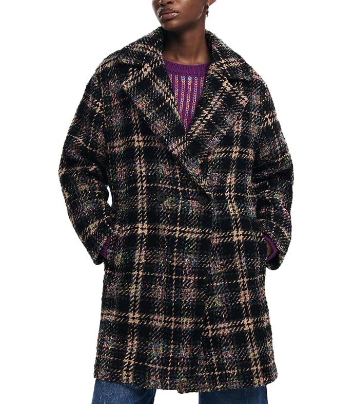Desigual Abrigo Para Mujer Woman Woven Overcoat Mujer