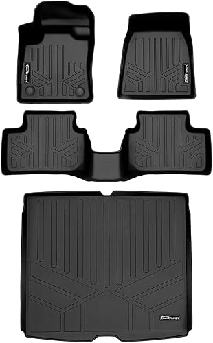 SMARTLINER Juego de alfombrillas y revestimiento de carga de 2 filas para todo tipo de clima, compatibles con Volvo C40 Recharge 2022-2024