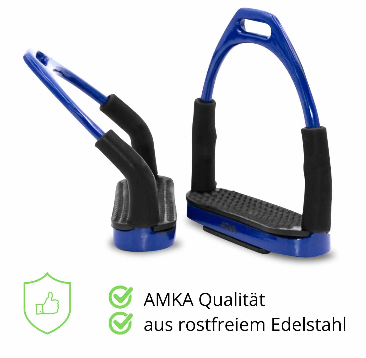 AMKA Staffa con giunto, blu scuro, staffa di sicurezza, flessibile, per stirrups Horse Riding