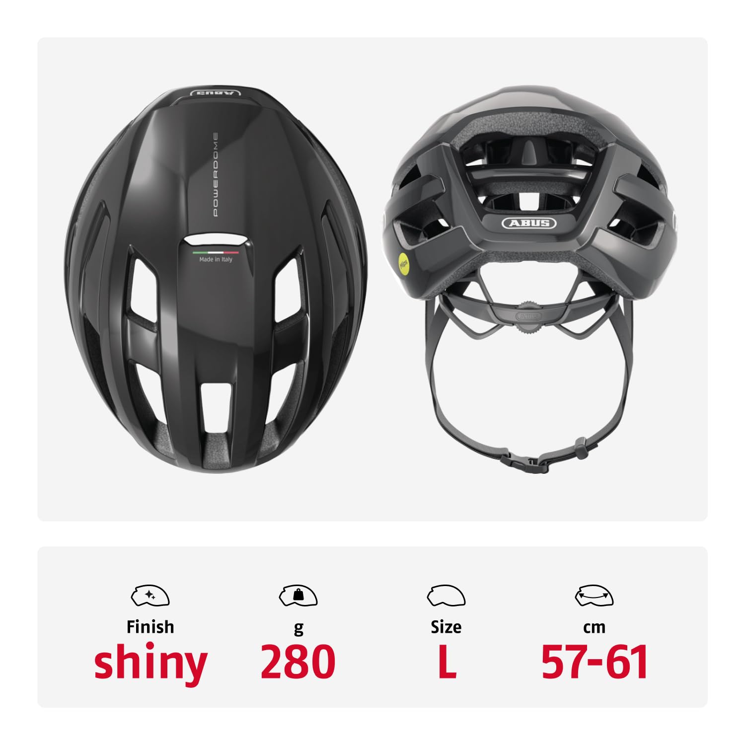 ABUS PowerDome MIPS - casco da bici leggero con sistema di ventilazione intelligente e protezione dagli impatti - Made in Italy - per uomo e donna