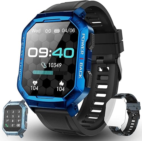 AWSENS Relojes inteligentes para hombre marcadorecibir llamadas reloj inteligente de fitness con asistente de voz rastreador de sueño recordatorio