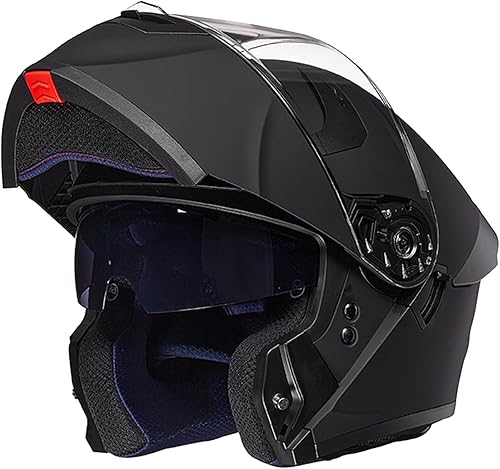 ILM Casco de motocicleta para adultos, doble visera, abatible, modular de cara completa, modelo DOT WS206 disponible en Yaxa Venezuela