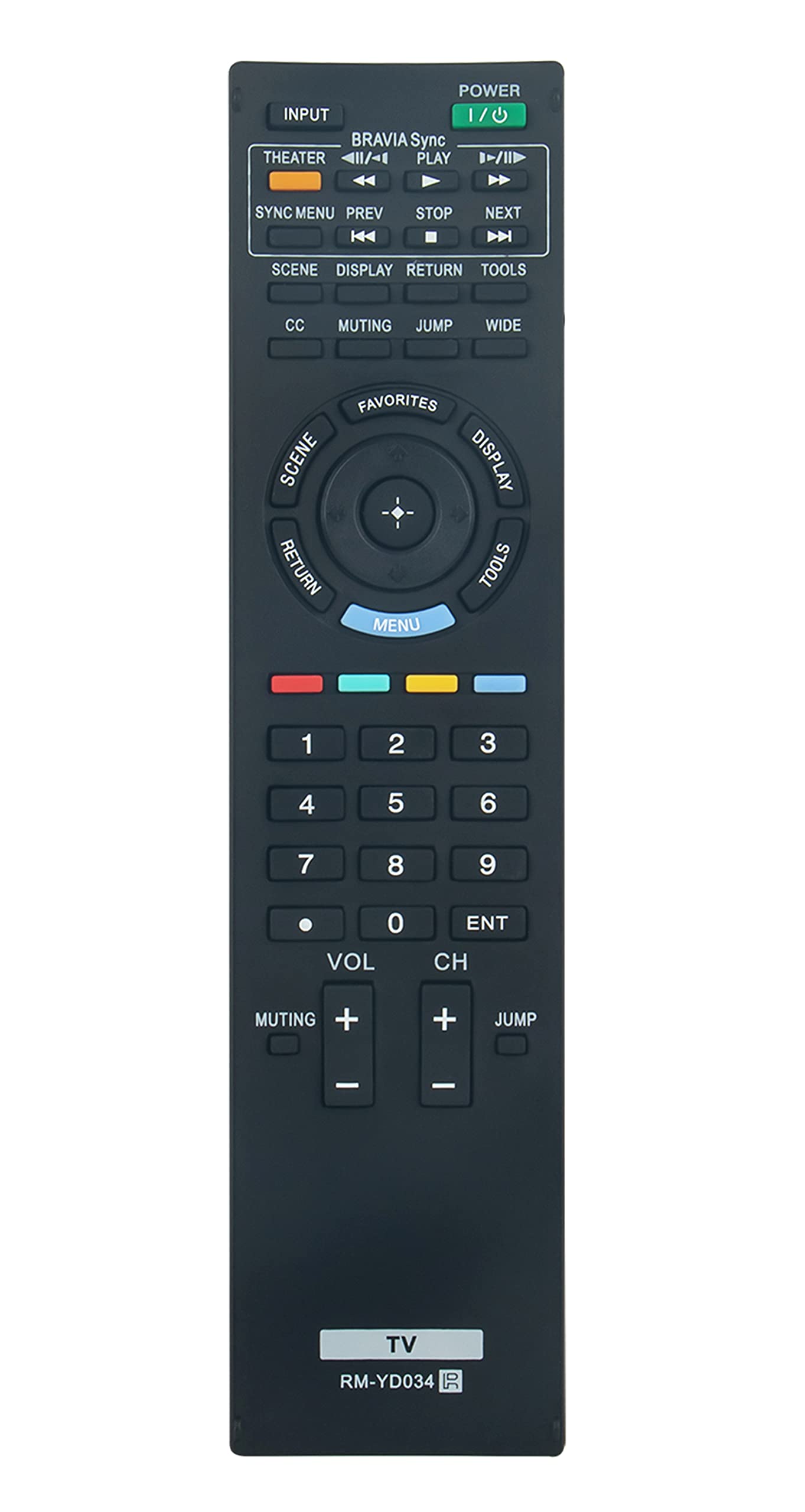 RM-YD034 Replace Remote Control fit for Sony Bravia TV KDL-55EX501 KDL-60EX500 KDL-55EX500 KDL-46EX400 KDL-46EX401 KDL-46EX500 KDL-46EX501 KDL-40EX400 KDL-40EX401 KDL-40EX500 KDL-40EX501 KDL-32EX301