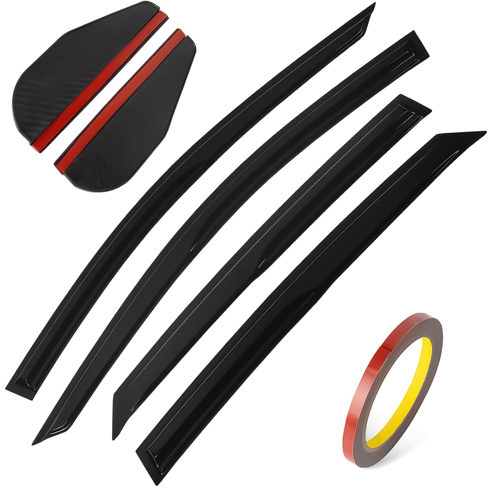 PSLER 4PCS Side Window Vent Visor Window Deflectors for Hon-da Accor-d 2023 2024 11 Gen 4-Door Sedan Models-Black Car Tape-on Window Visor Accessories