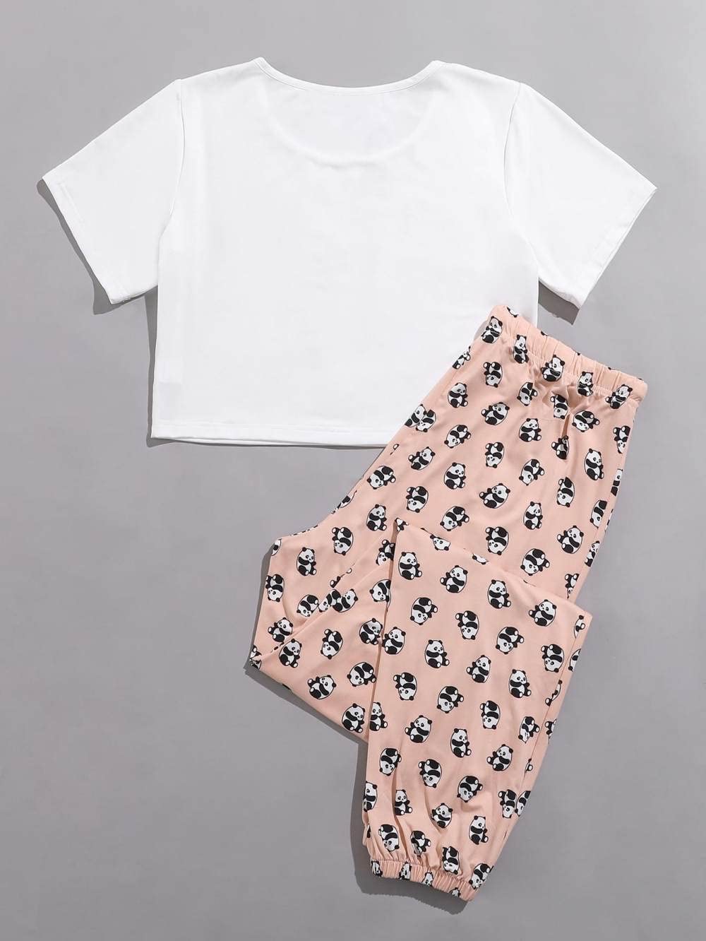 Donna Pigiama Estivo Due Pezzi,Stampa Panda Arancione Donna Estate Manica Corta Pigiama 2 Pezzi Set Pigiama alla Moda Morbido Loungewear Regalo per La Festa della Mamma per Moglie Fidanzata Mamma