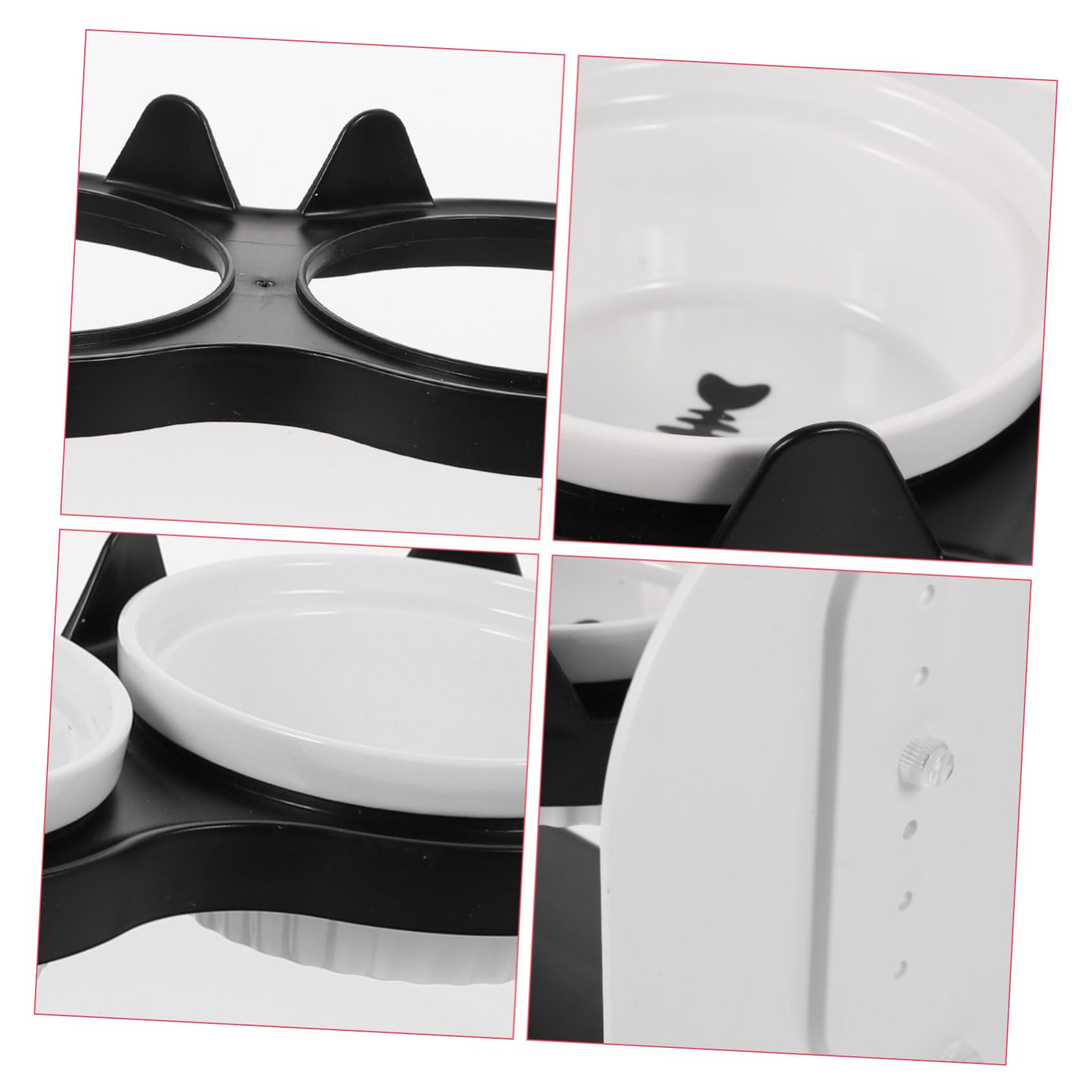 Doppel Keramik Futternapf 1 Satz, Abnehmbares Design, Schwarz