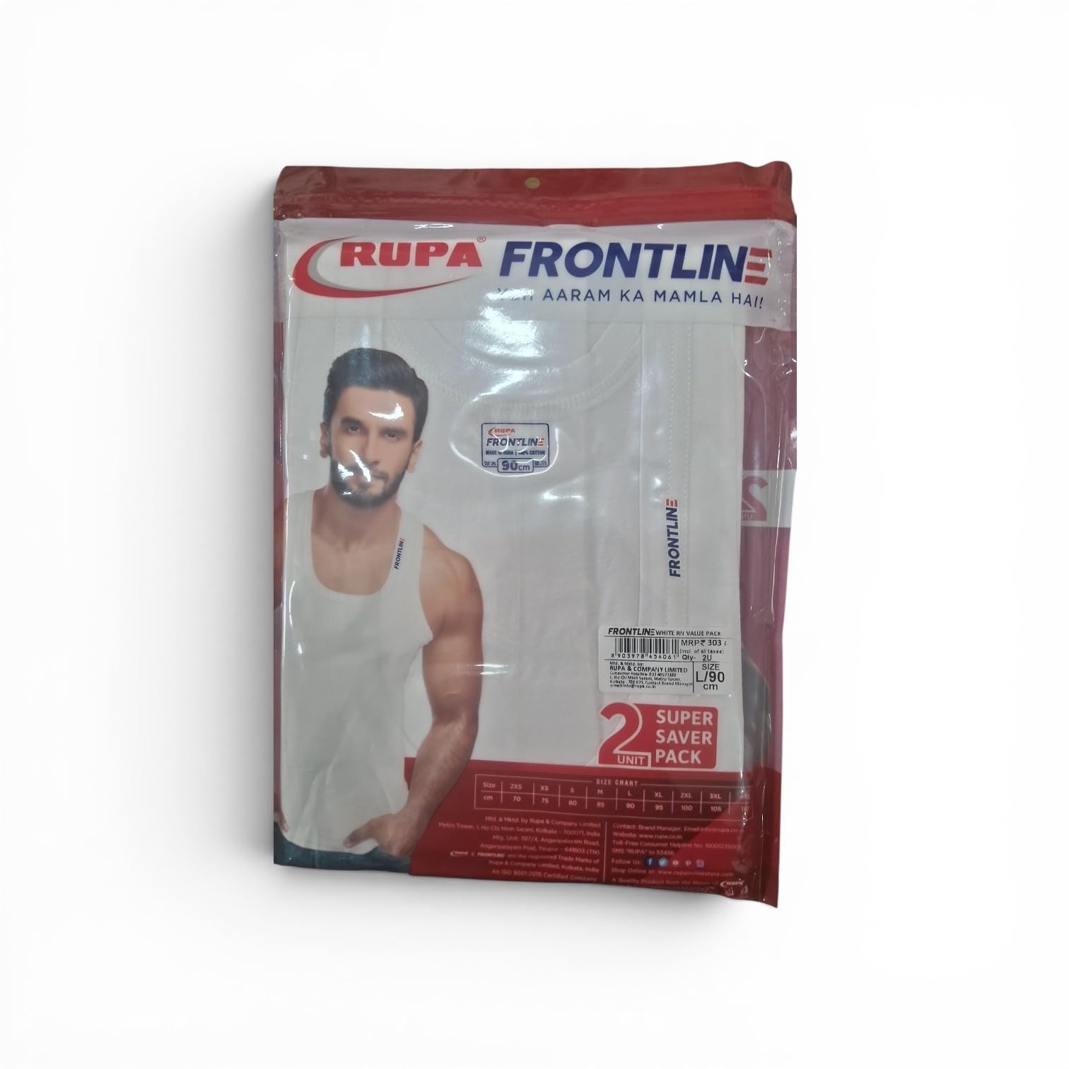 Rupa Frontline Men's White Vest, Size L/90 cm, Pack of 2-picture-32