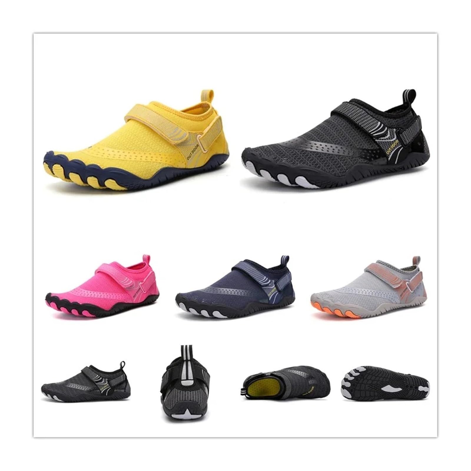 Scarpe Da Acqua Uomo Donna Scarpe da scoglio Scarpe antiscivolo ad asciugatura rapida Nuoto for esterni Scarpe da acqua a piedi nudi Scarpe da ginnastica leggere per Mare e Sport Acquatici(A021-DarkBl