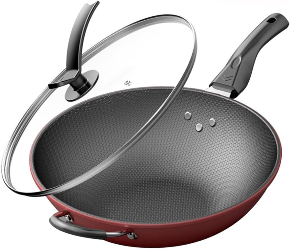 Amazon.co.jp: 炒め鍋 中華料理に適して 蓋付き 手入れ簡単 軽量 高熱