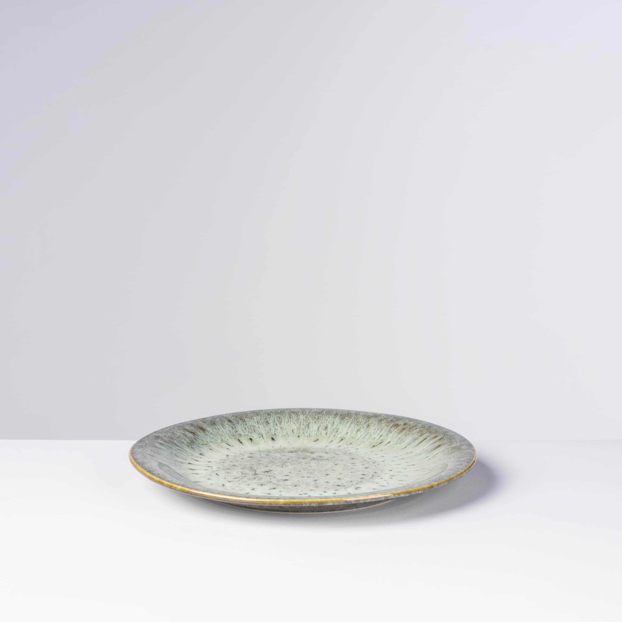 Teller-Set, Steinzeug Flussufer blau, grün, braun